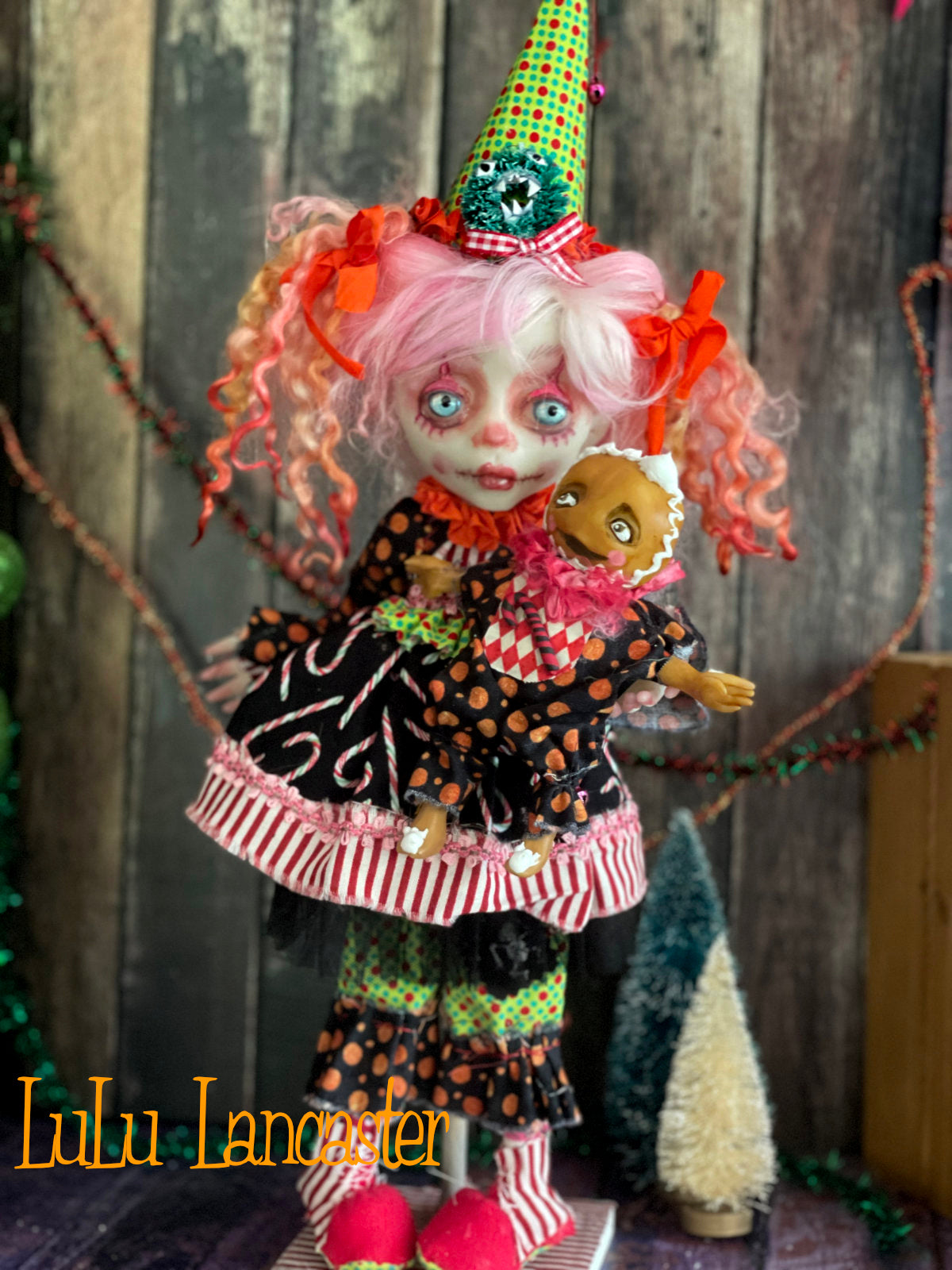 Cotton Jingles and Meg Creepmas clown Christmas winter Original LuLu Lancaster Art Doll