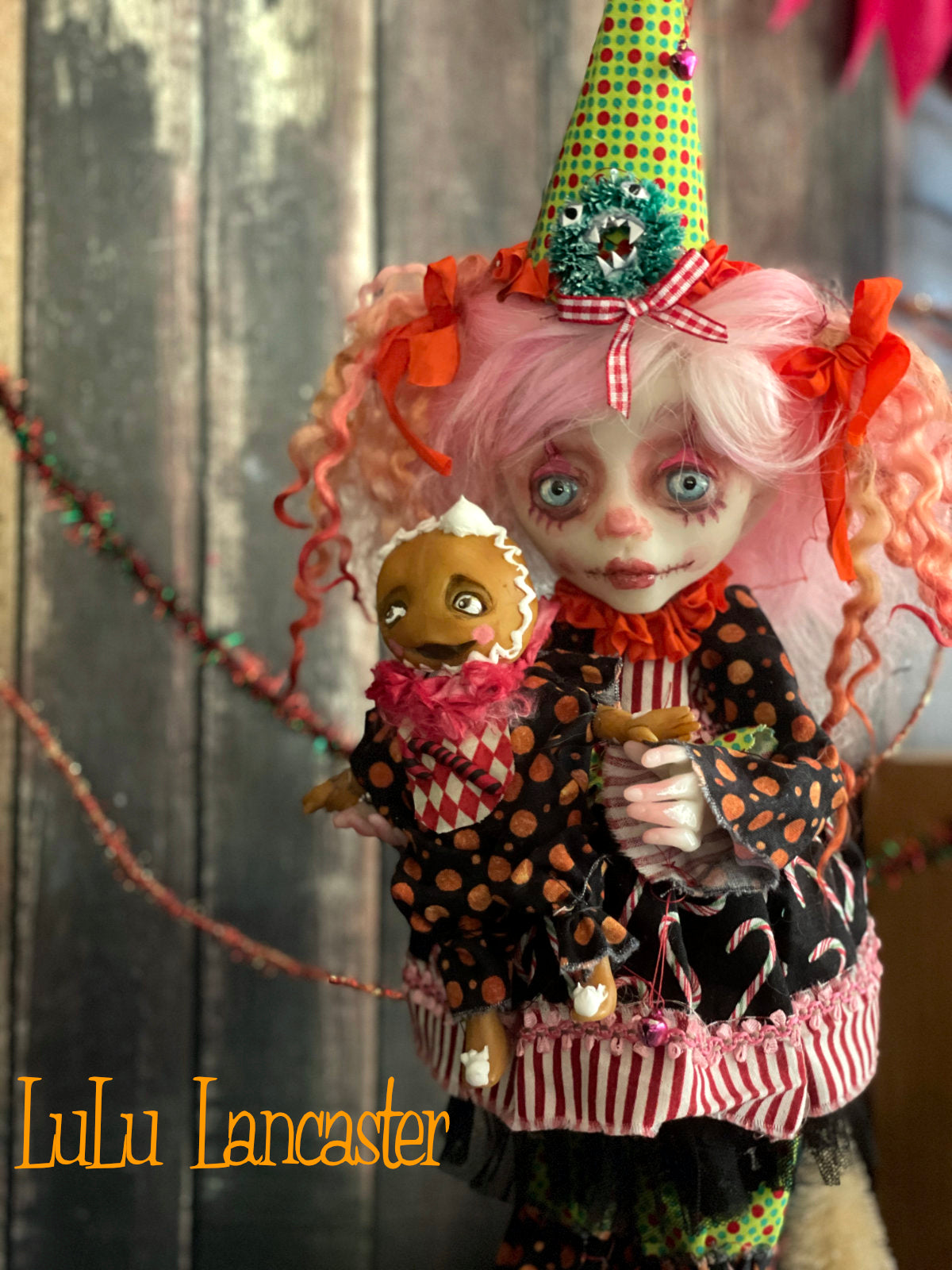 Cotton Jingles and Meg Creepmas clown Christmas winter Original LuLu Lancaster Art Doll