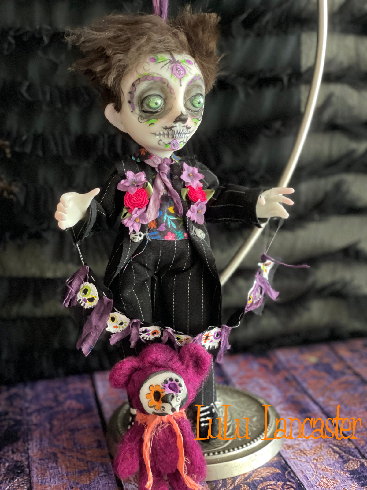 Crisanto hanging Day of the dead Original LuLu Lancaster Halloween Art Doll