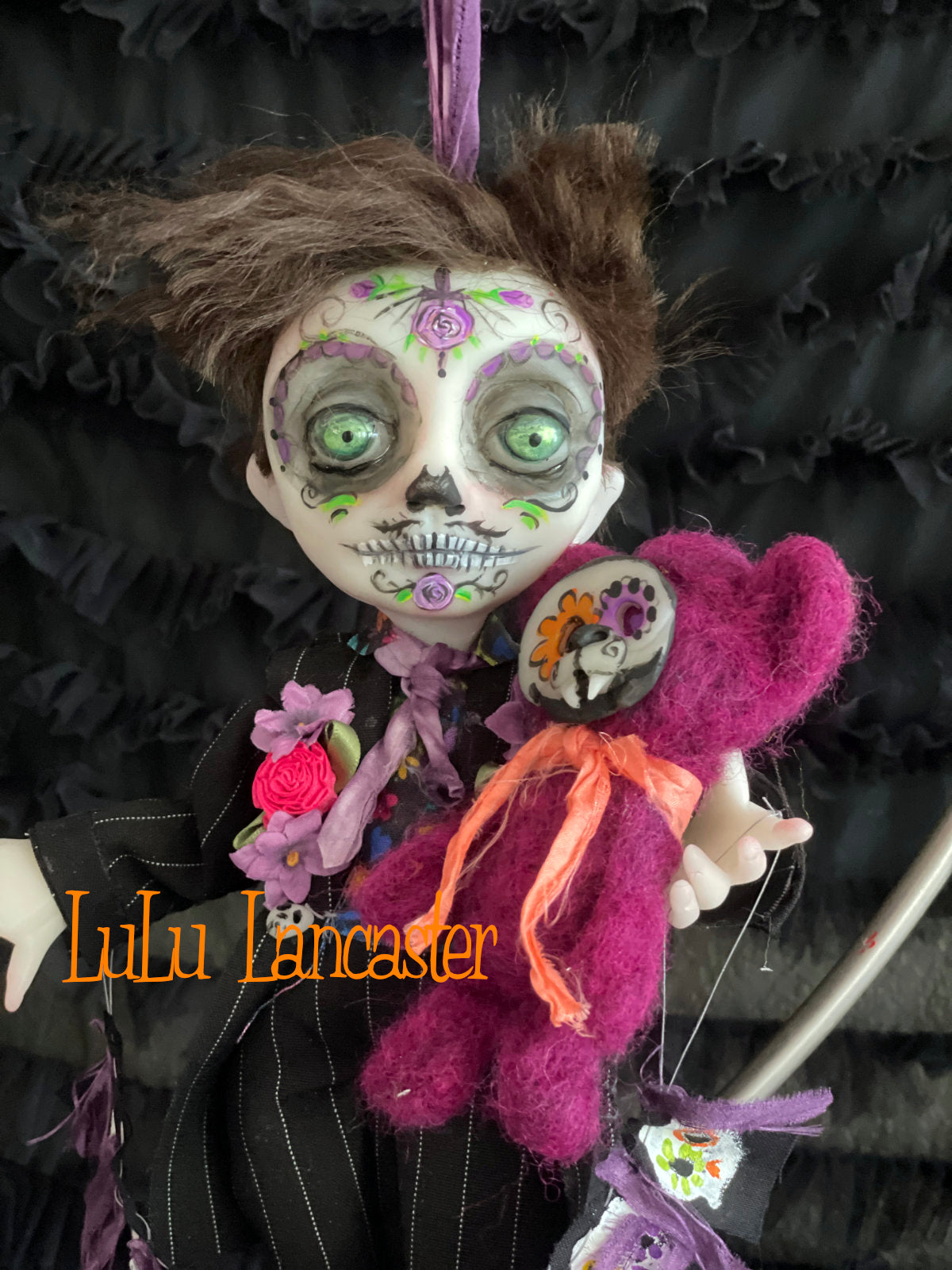 Crisanto hanging Day of the dead Original LuLu Lancaster Halloween Art Doll