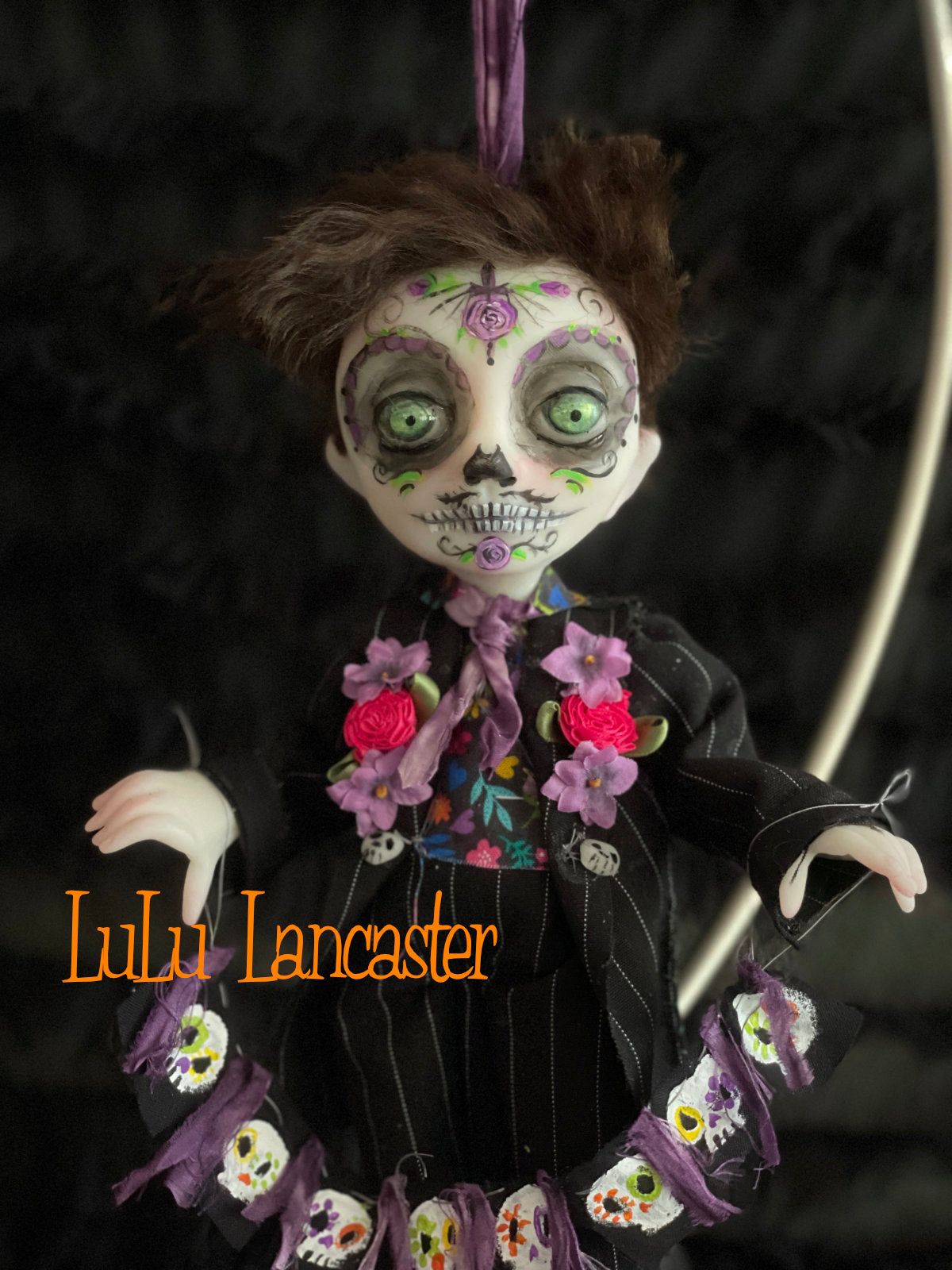 Crisanto hanging Day of the dead Original LuLu Lancaster Halloween Art Doll