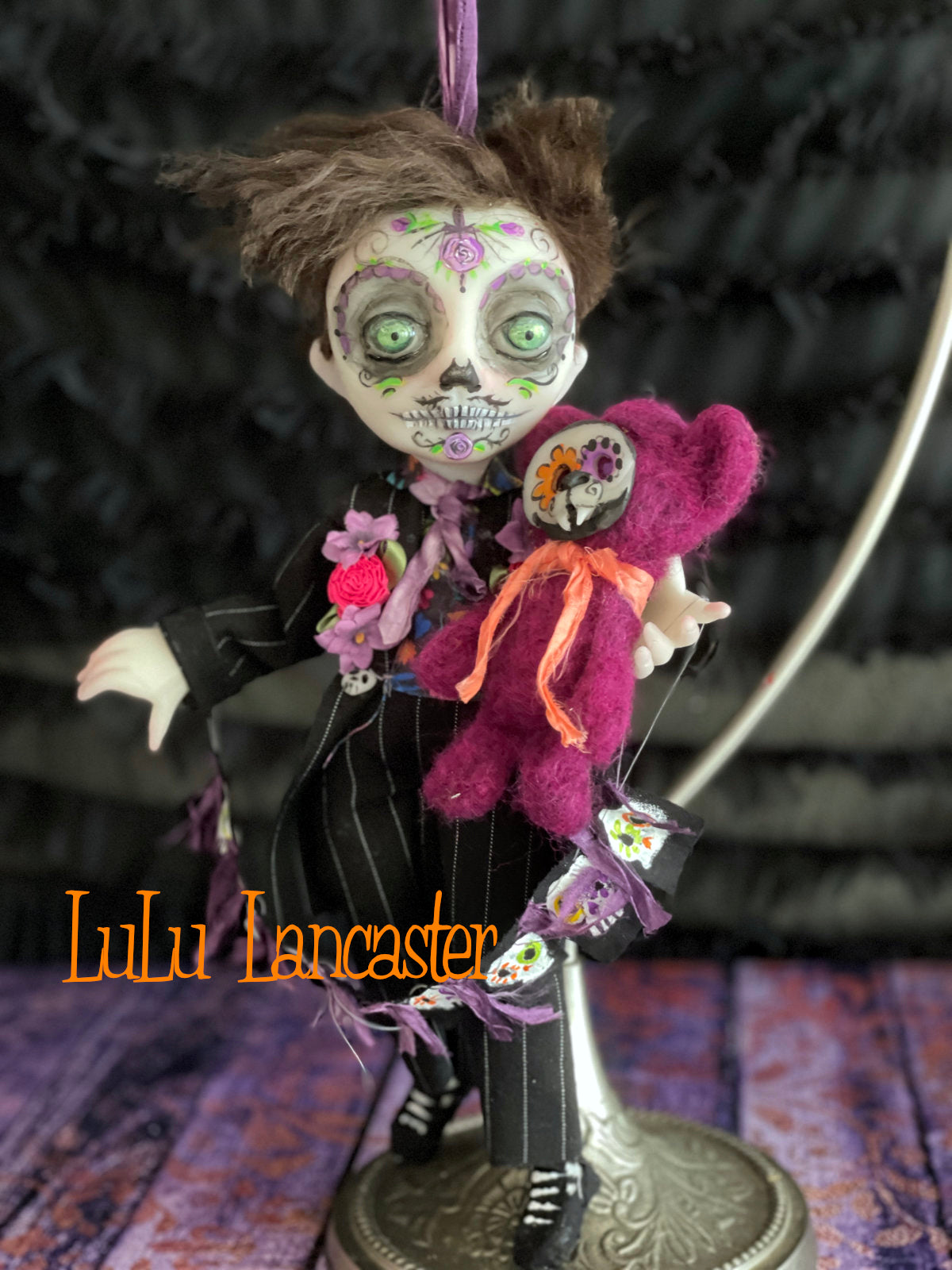 Crisanto hanging Day of the dead Original LuLu Lancaster Halloween Art Doll
