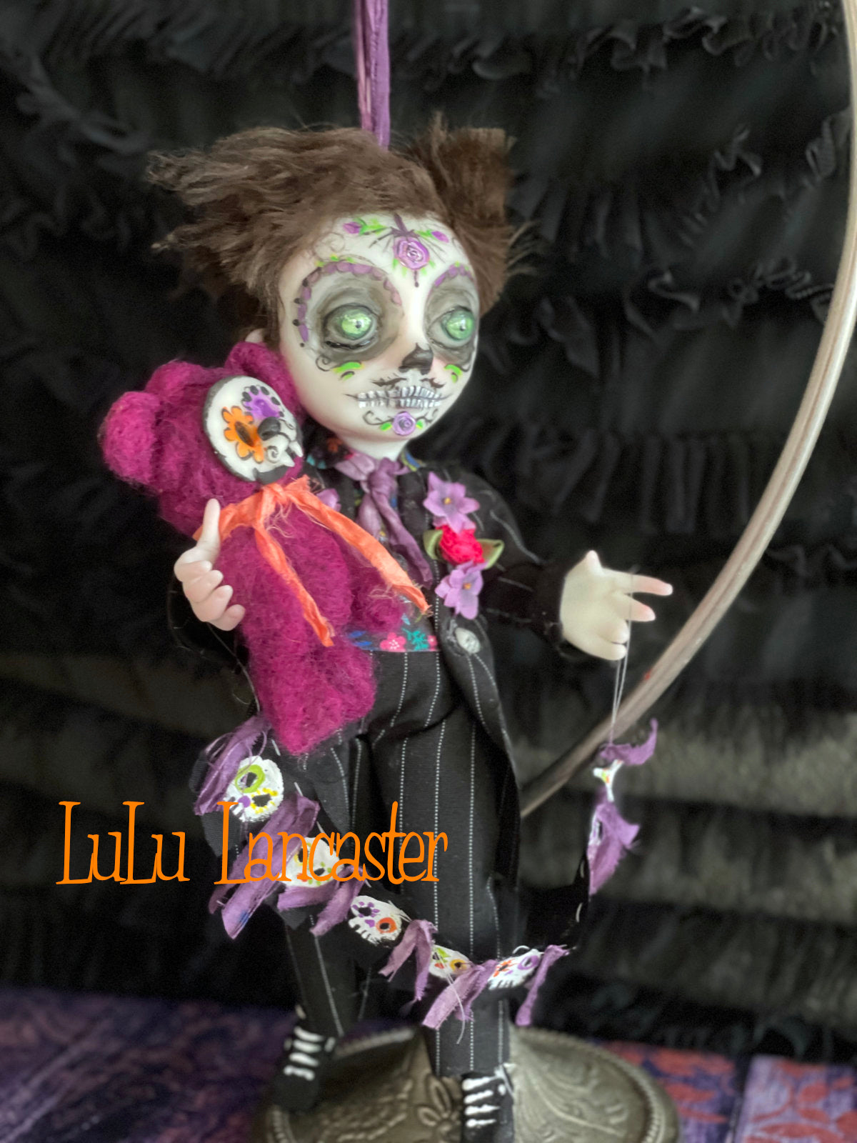 Crisanto hanging Day of the dead Original LuLu Lancaster Halloween Art Doll