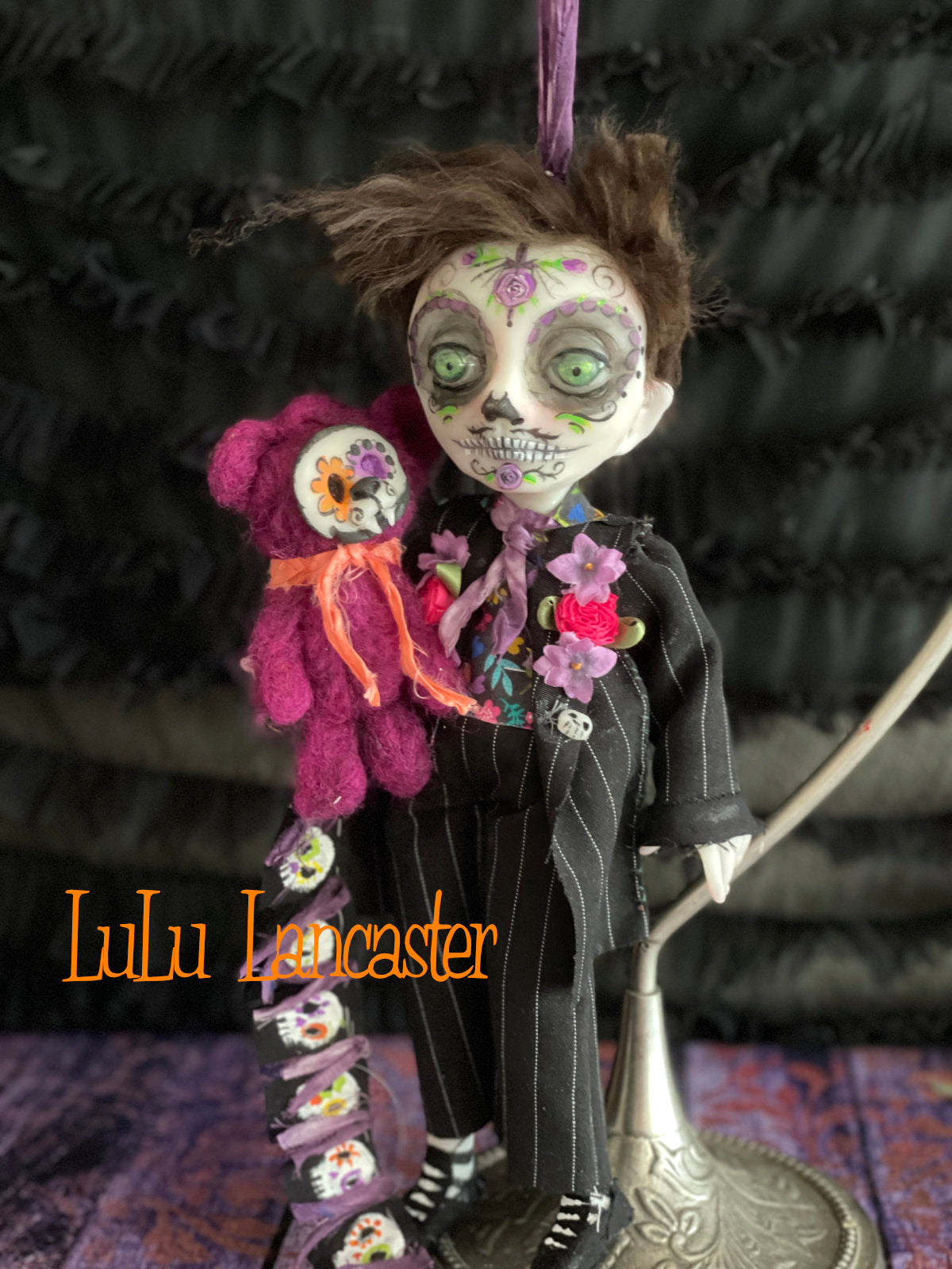 Crisanto hanging Day of the dead Original LuLu Lancaster Halloween Art Doll