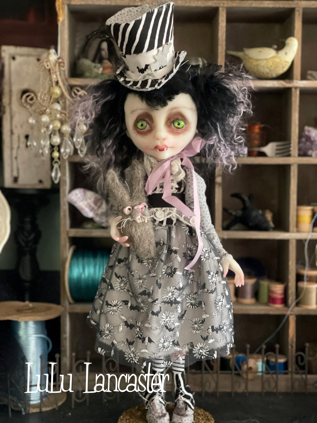 Dana the Biter Spring Goth Girl Original LuLu Lancaster Art Doll