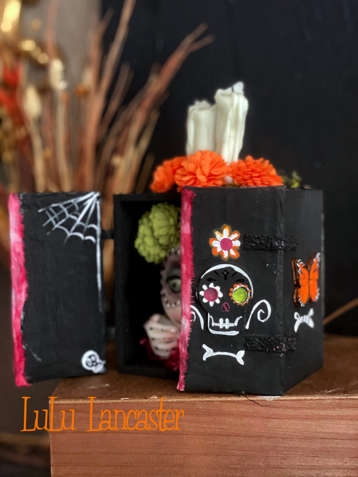 dia de muertos shrine box Original LuLu Lancaster Halloween Art Doll