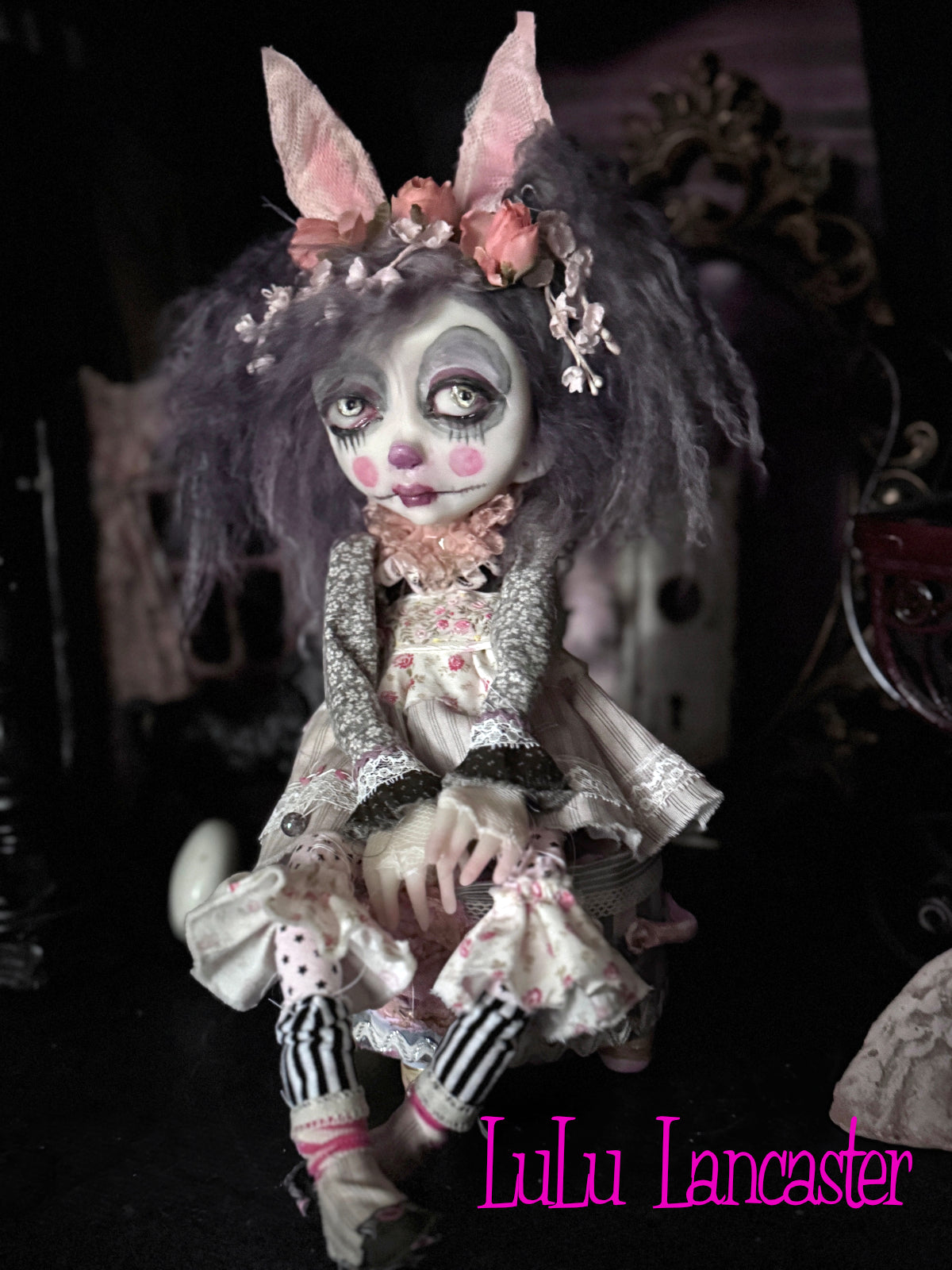 Dusty Deidre the Dust Bunny Original LuLu Lancaster Art Doll