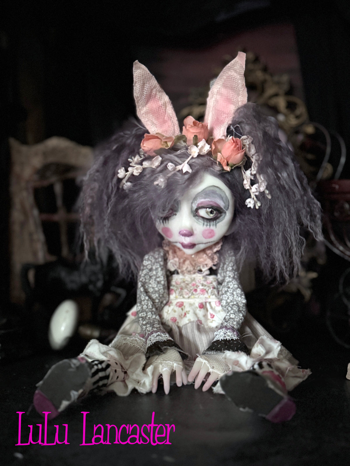 Dusty Deidre the Dust Bunny Original LuLu Lancaster Art Doll