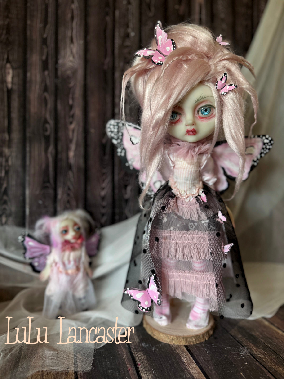 Eva Pink Butterfly Mini Original LuLu Lancaster Art Doll