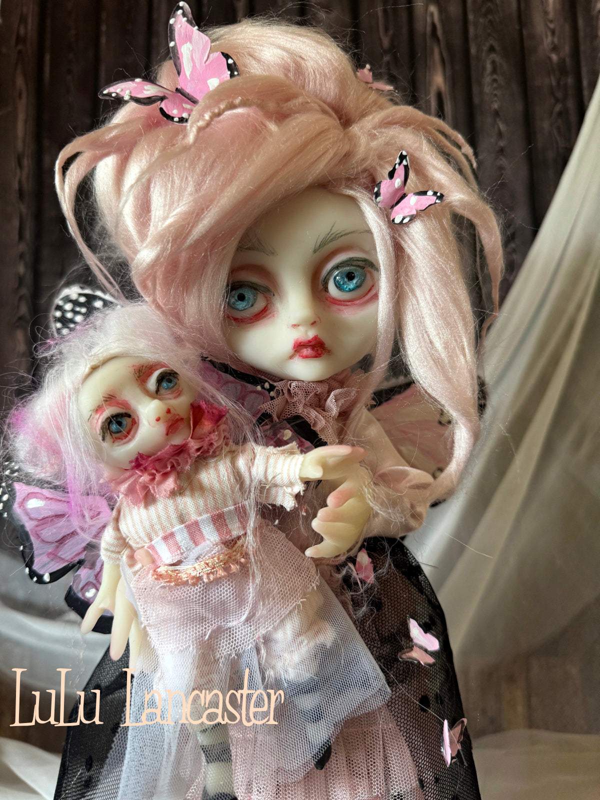 Eva Pink Butterfly Mini Original LuLu Lancaster Art Doll