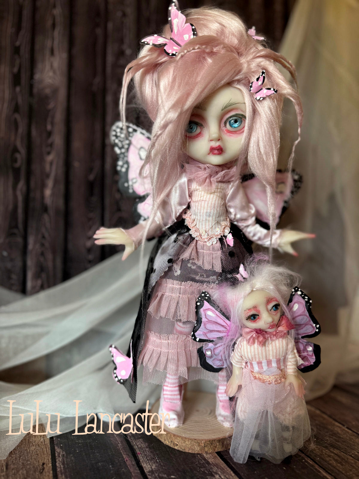 Eva Pink Butterfly Mini Original LuLu Lancaster Art Doll