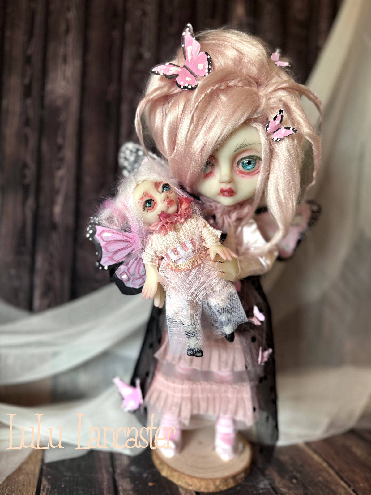 Eva Pink Butterfly Mini Original LuLu Lancaster Art Doll