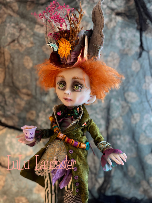 Mad Hatter Hare Mashup Wonderland ~ original Lulu Lancaster Art Doll