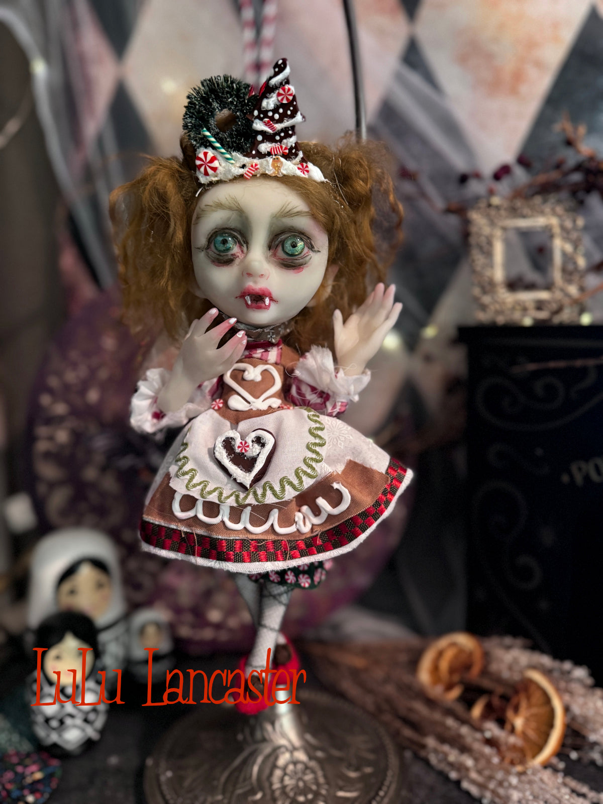 Heidi Bavarian Vampire Mini Christmas hanging Original LuLu Lancaster Art Doll