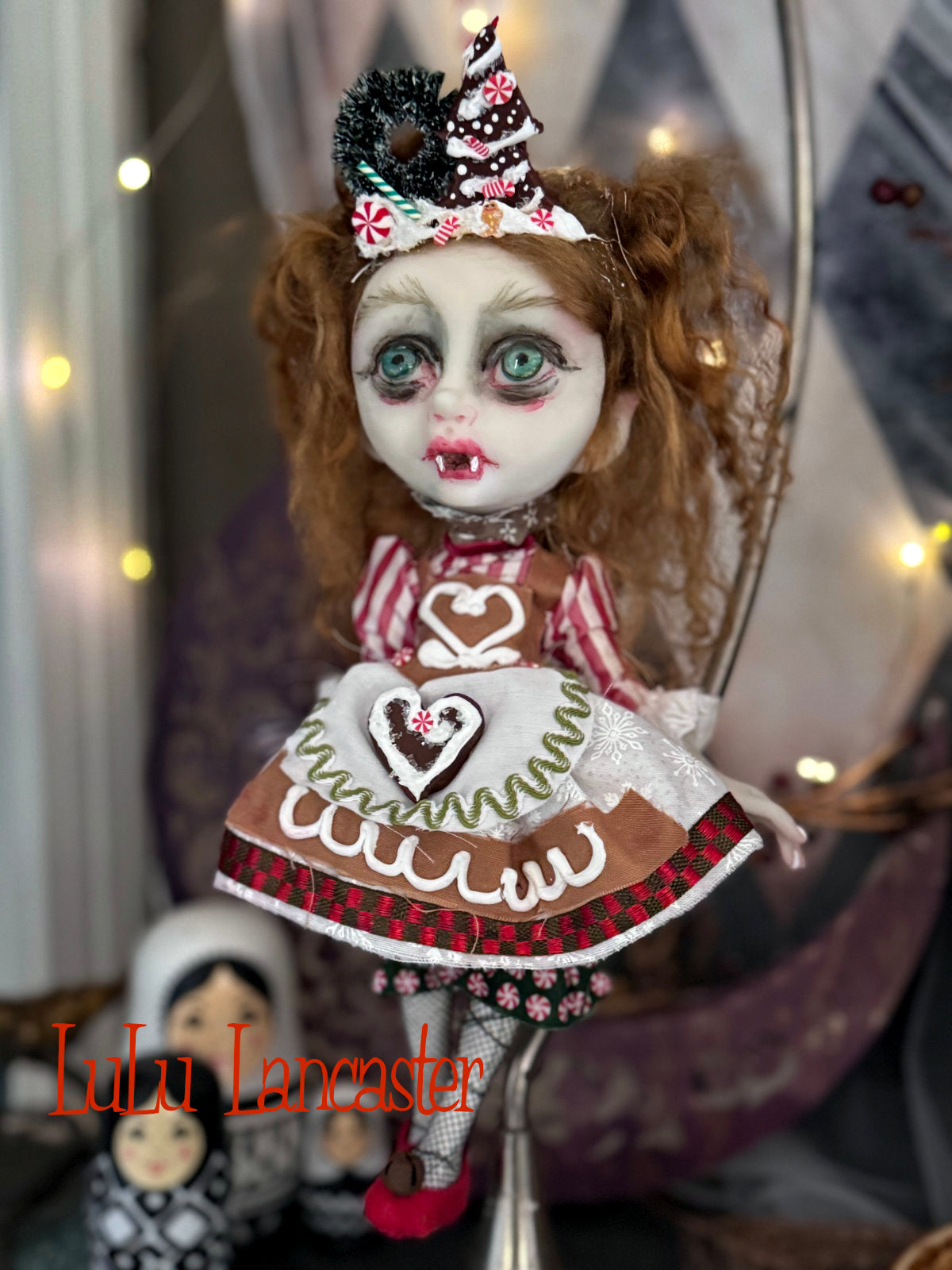 Heidi Bavarian Vampire Mini Christmas hanging Original LuLu Lancaster Art Doll