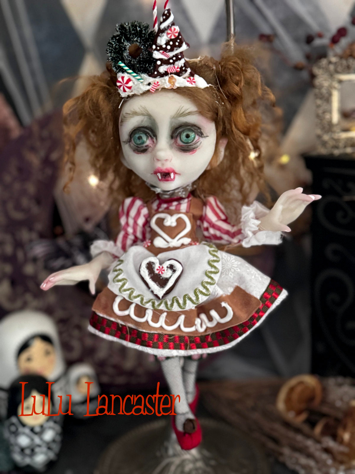 Heidi Bavarian Vampire Mini Christmas hanging Original LuLu Lancaster Art Doll