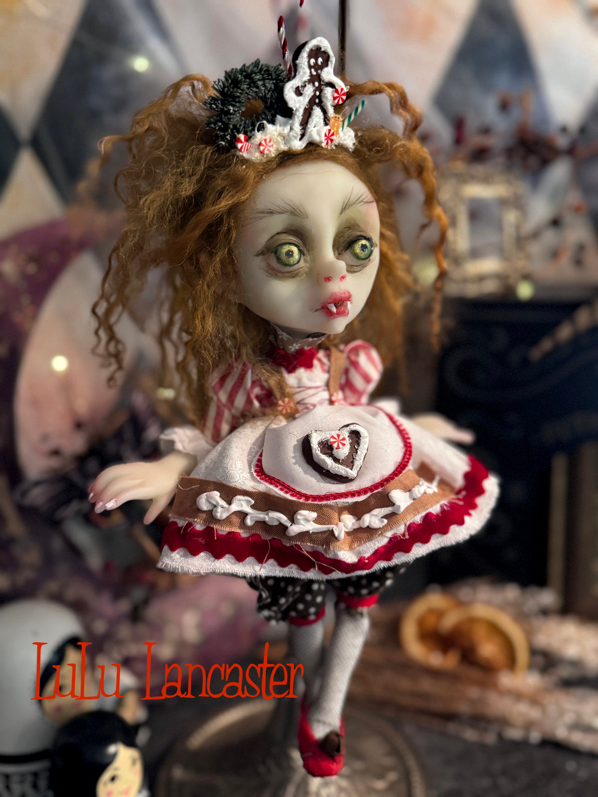 Hildy Bavarian Vampire Mini Christmas hanging Original LuLu Lancaster Art Doll