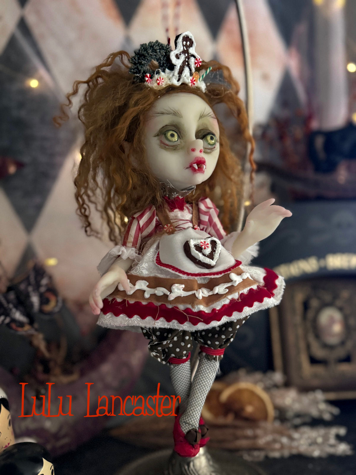 Hildy Bavarian Vampire Mini Christmas hanging Original LuLu Lancaster Art Doll