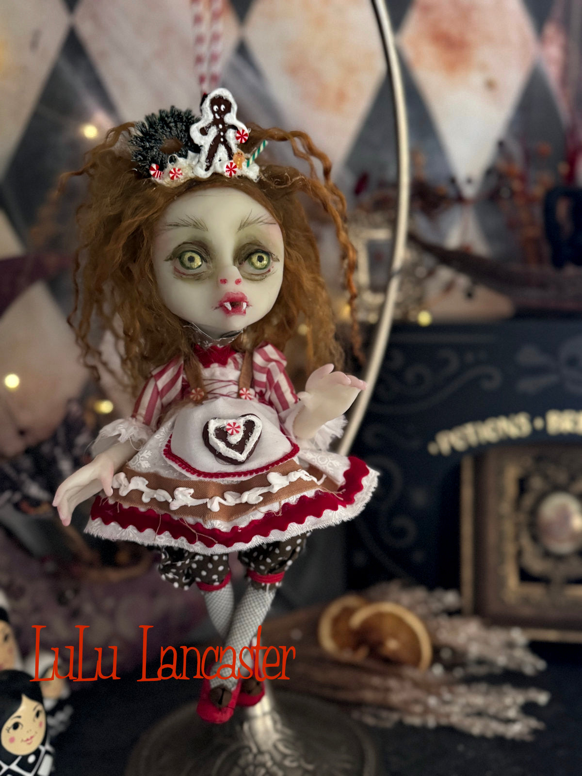 Hildy Bavarian Vampire Mini Christmas hanging Original LuLu Lancaster Art Doll