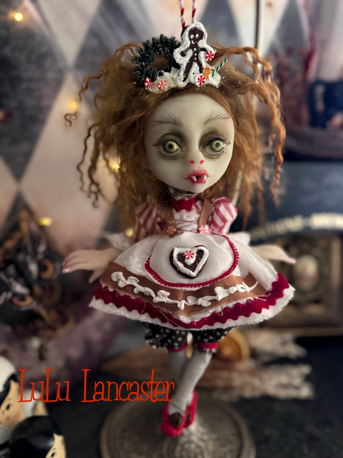 Hildy Bavarian Vampire Mini Christmas hanging Original LuLu Lancaster Art Doll