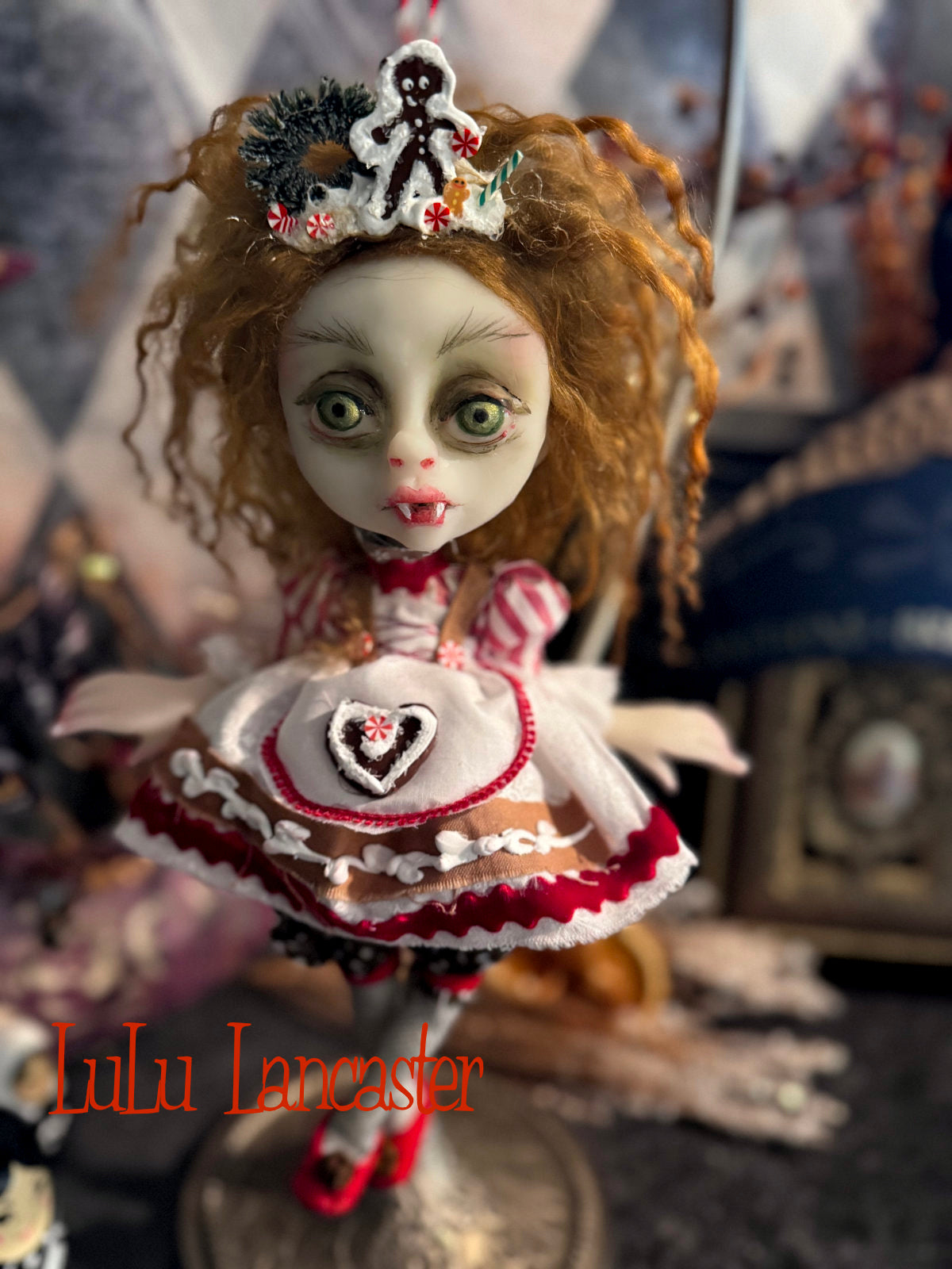 Hildy Bavarian Vampire Mini Christmas hanging Original LuLu Lancaster Art Doll