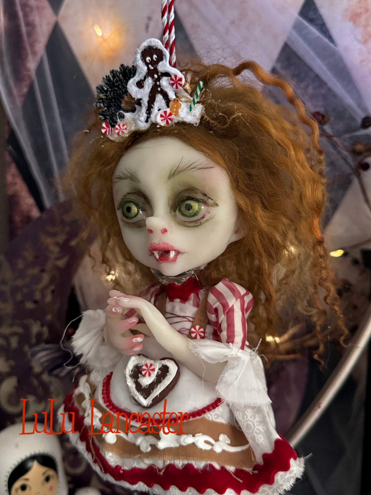 Hildy Bavarian Vampire Mini Christmas hanging Original LuLu Lancaster Art Doll