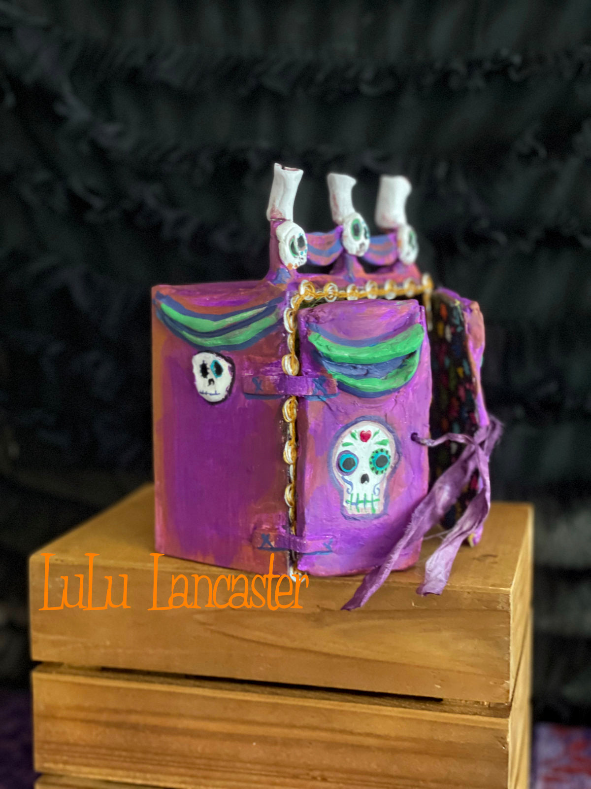 Jacinta dia los muertos shrine box Original LuLu Lancaster Halloween Art Doll