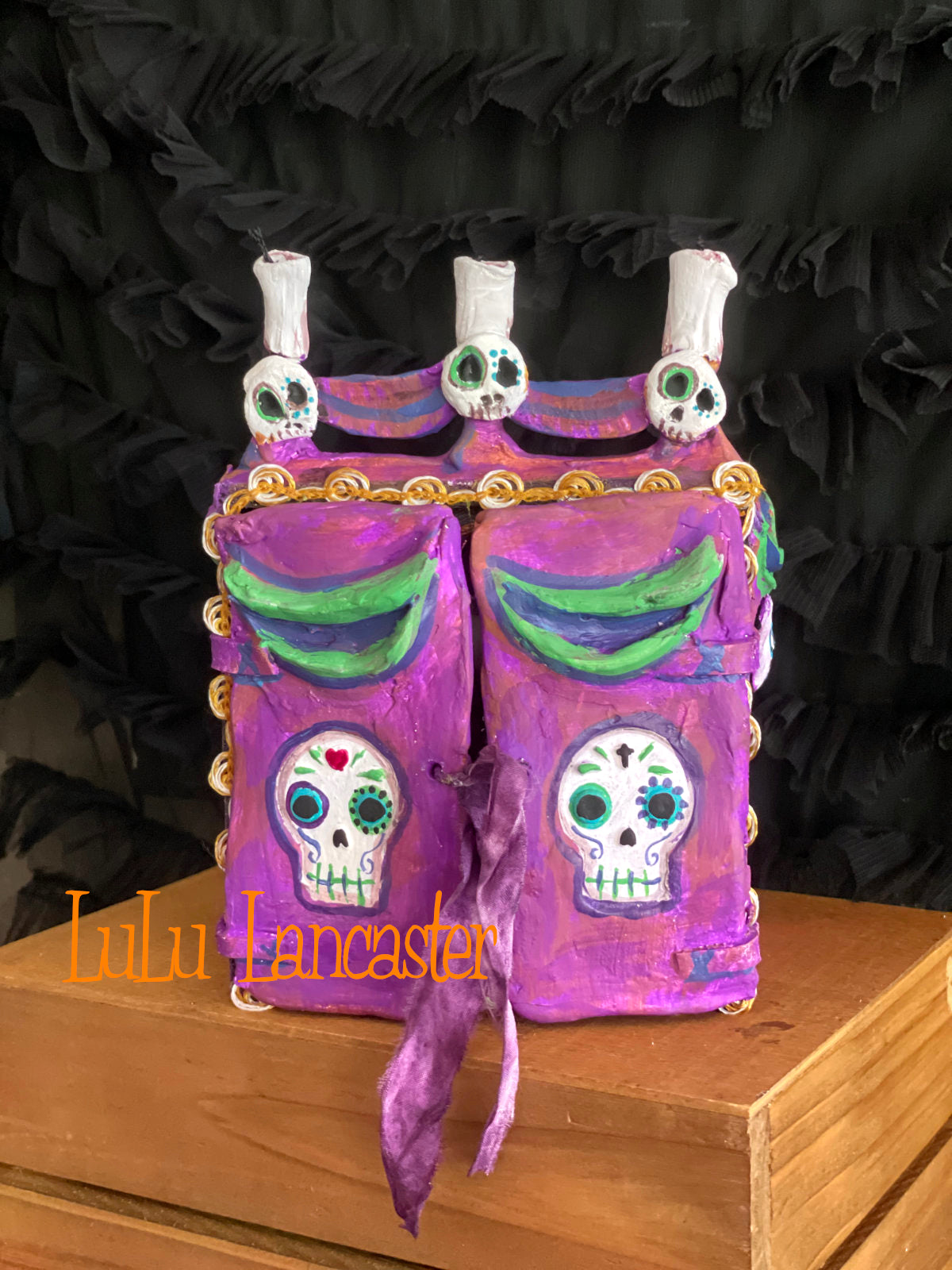 Jacinta dia los muertos shrine box Original LuLu Lancaster Halloween Art Doll