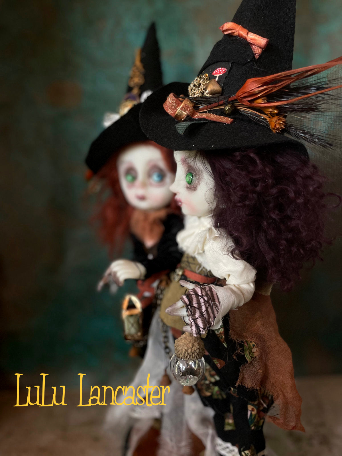 Conjoined Steampunk Witches Jade and Jinx Original LuLu Lancaster Art Doll