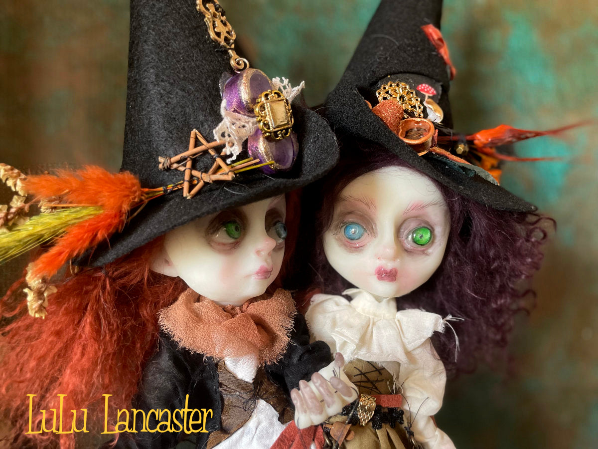 Conjoined Steampunk Witches Jade and Jinx Original LuLu Lancaster Art Doll