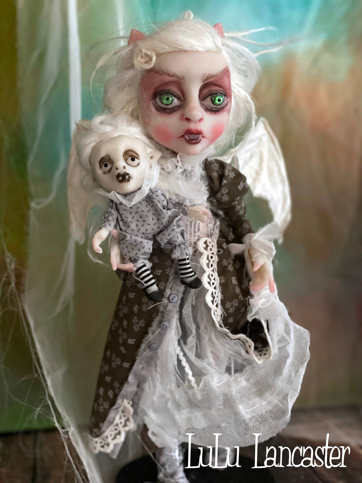 The Lady of the House Vampire Bat Halloween Original LuLu Lancaster Art Doll