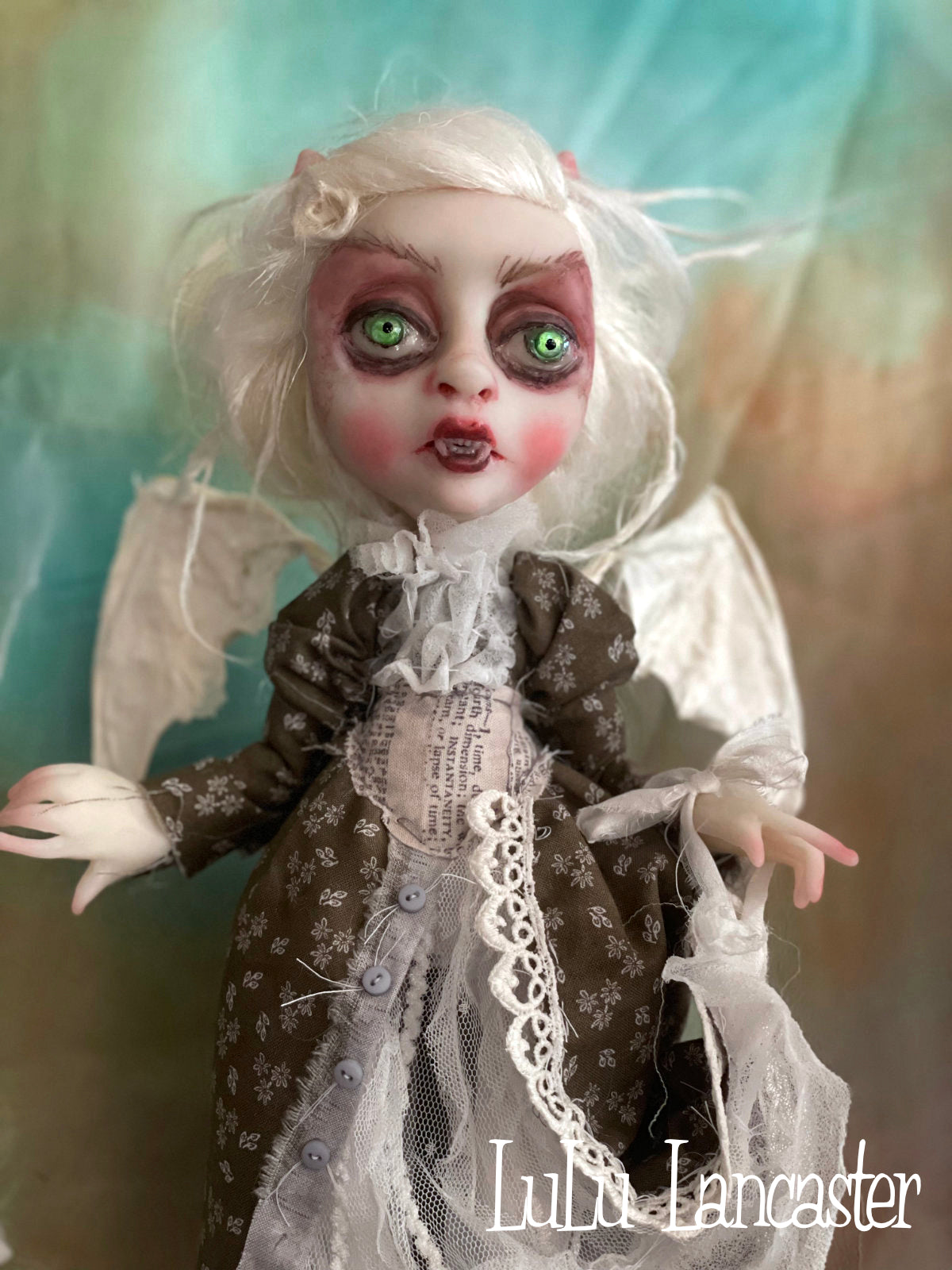 The Lady of the House Vampire Bat Halloween Original LuLu Lancaster Art Doll