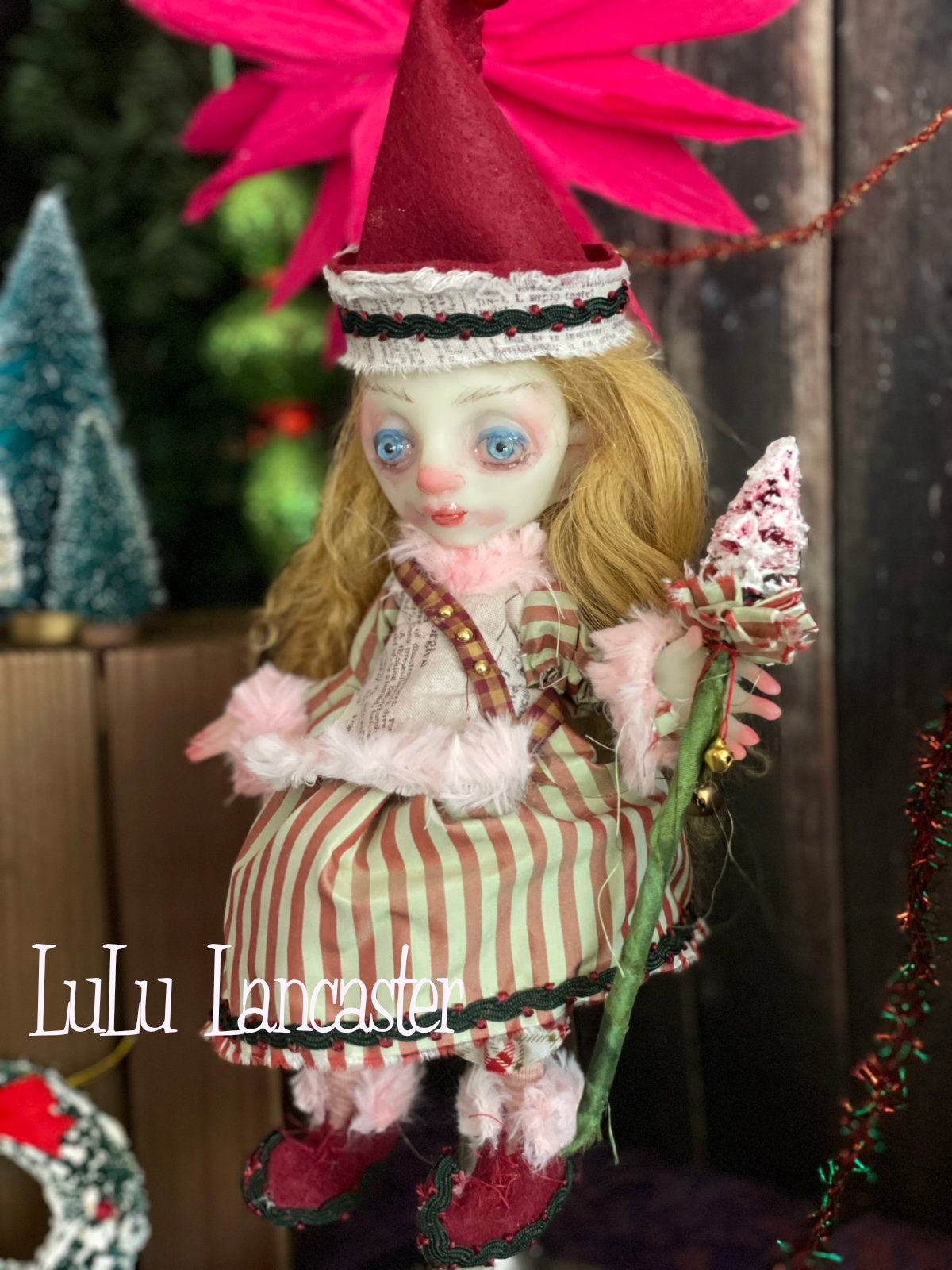 Lille Mini hanging Christmas Elf Original LuLu Lancaster Art Doll