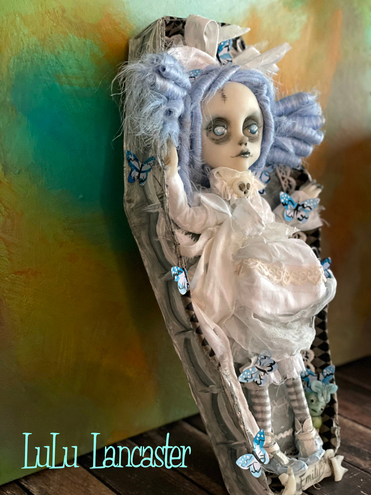 Little Emily corpse Halloween hanging coffin box Original LuLu Lancaster Art Doll