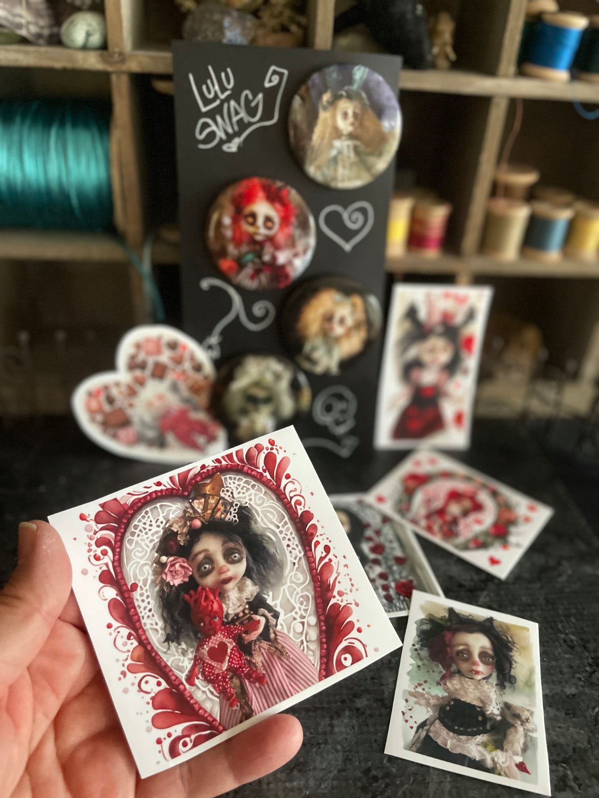Love Bites Stickers and Pin Back Buttons LuLu Lancaster Swag pack