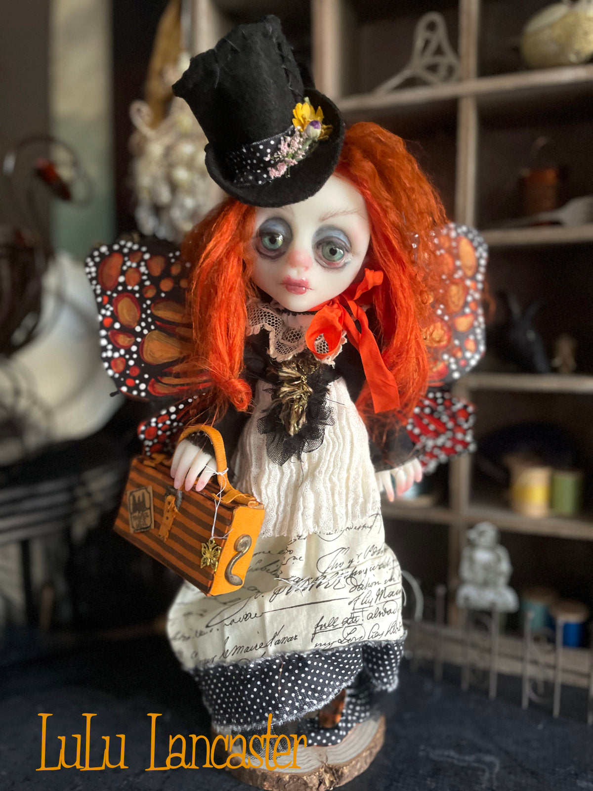 Marnie Monarch~traveling Butterfly Original LuLu Lancaster Art Doll