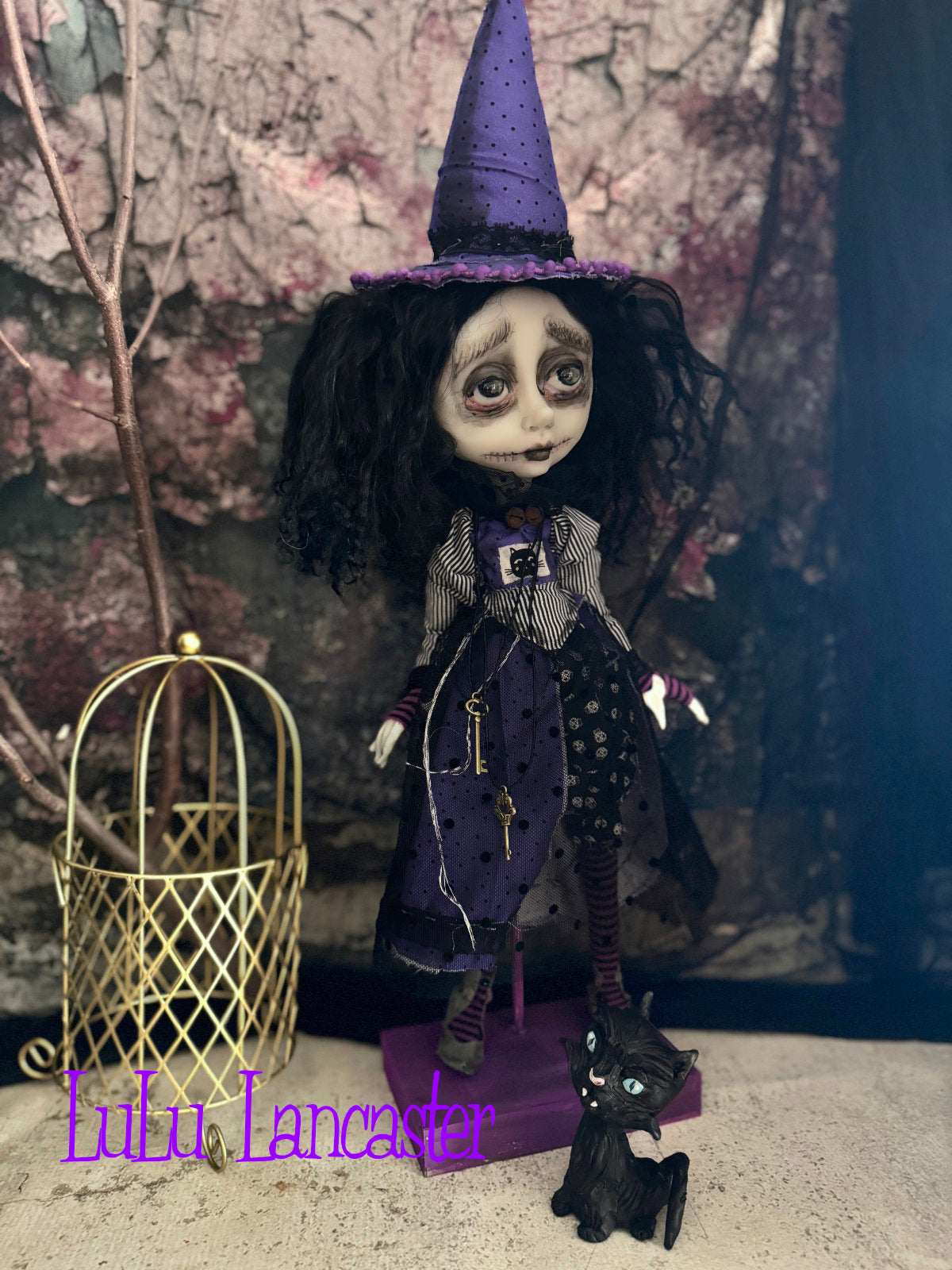 Maurina and Max Witchy Halloween ~Original LuLu Lancaster Art Doll