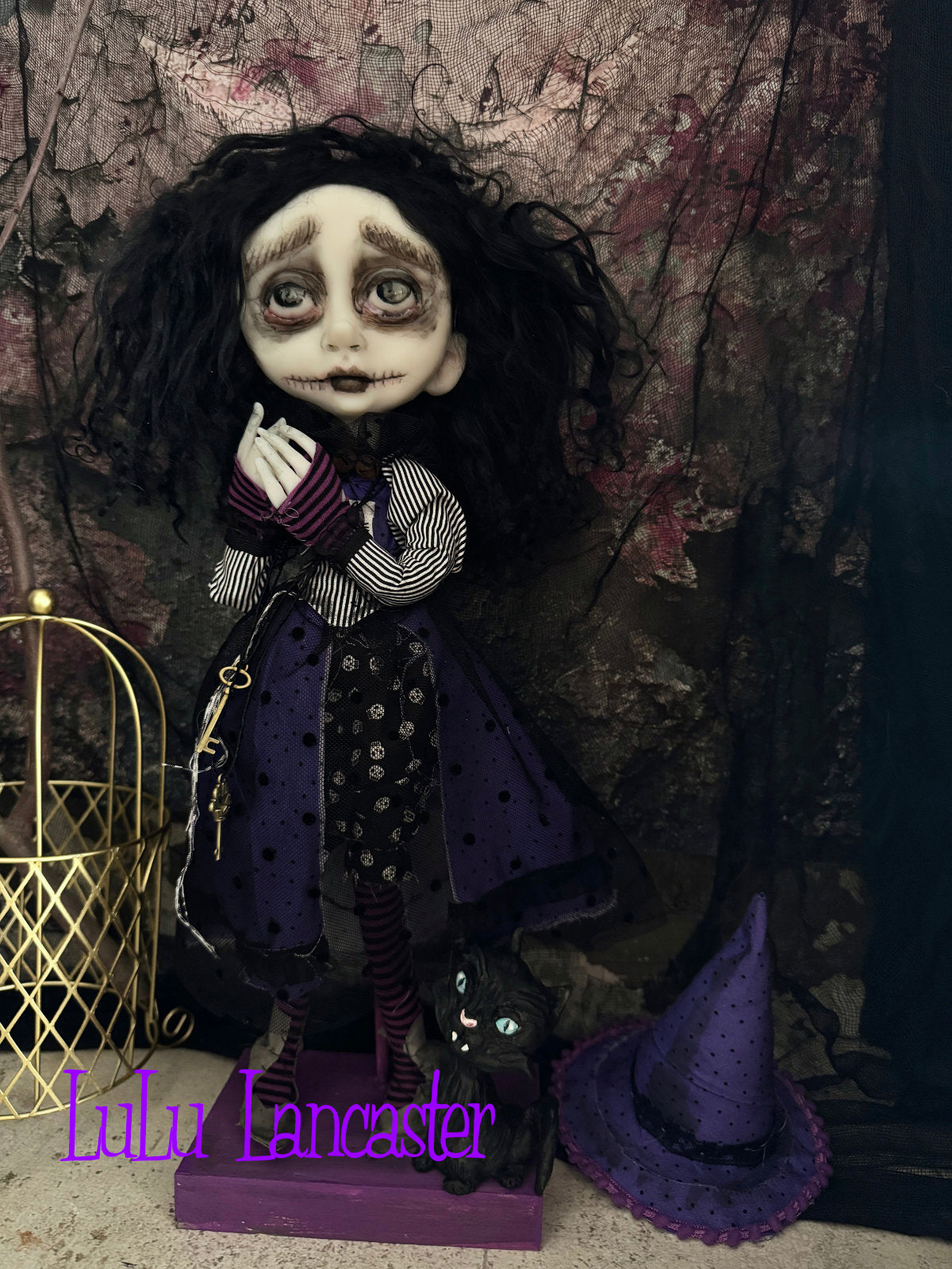 Maurina and Max Witchy Halloween ~Original LuLu Lancaster Art Doll