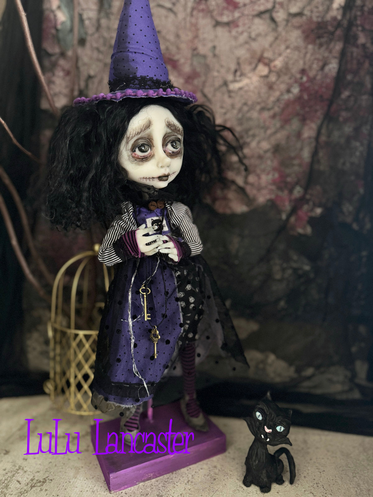 Maurina and Max Witchy Halloween ~Original LuLu Lancaster Art Doll
