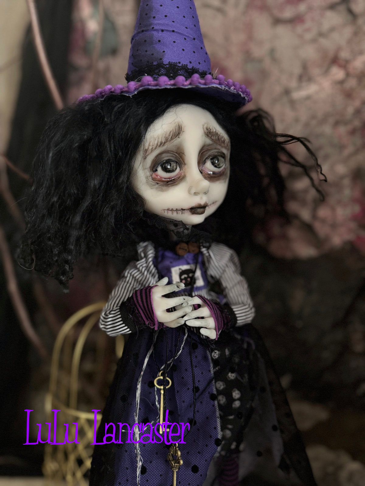 Maurina and Max Witchy Halloween ~Original LuLu Lancaster Art Doll