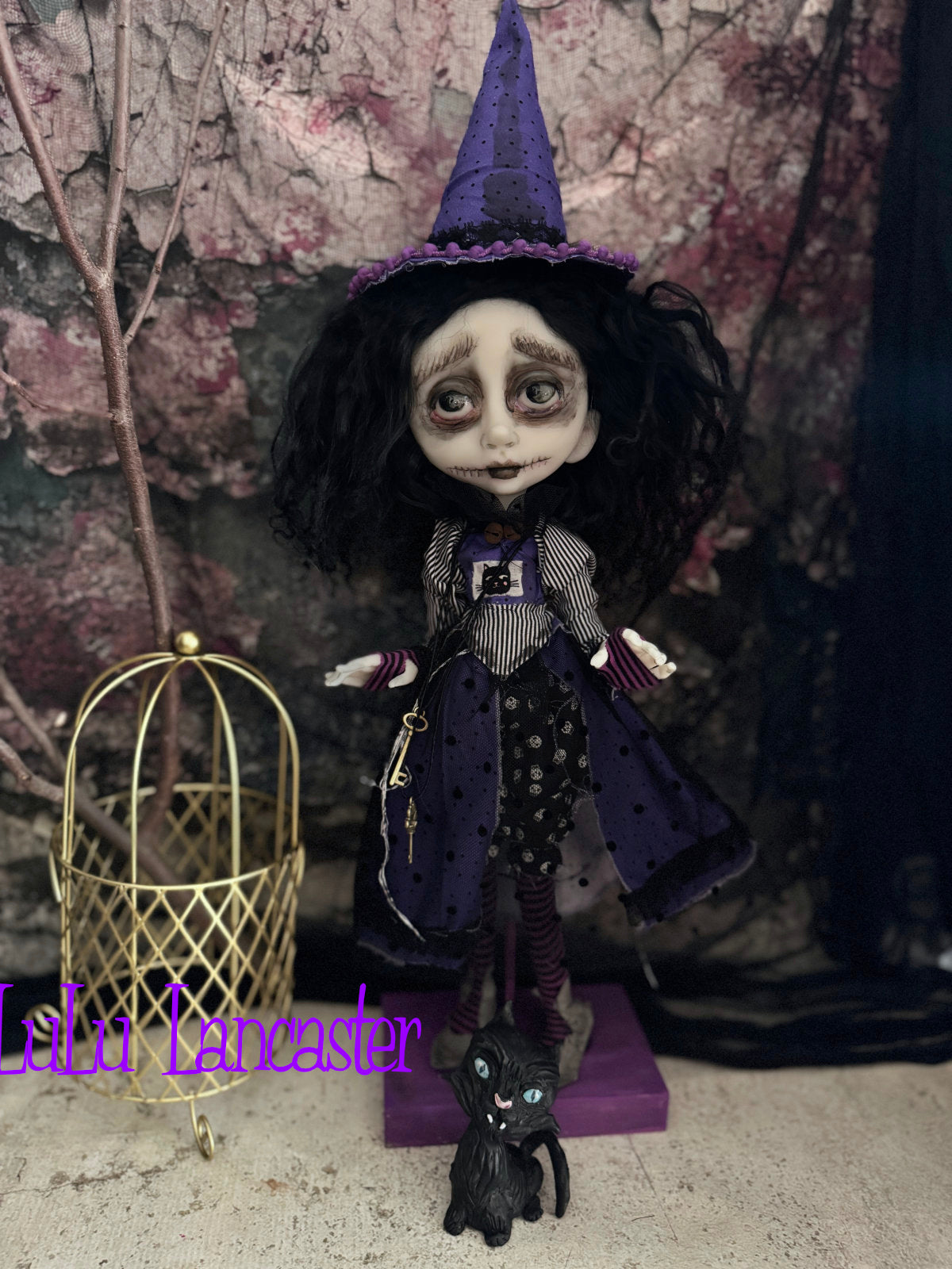 Maurina and Max Witchy Halloween ~Original LuLu Lancaster Art Doll