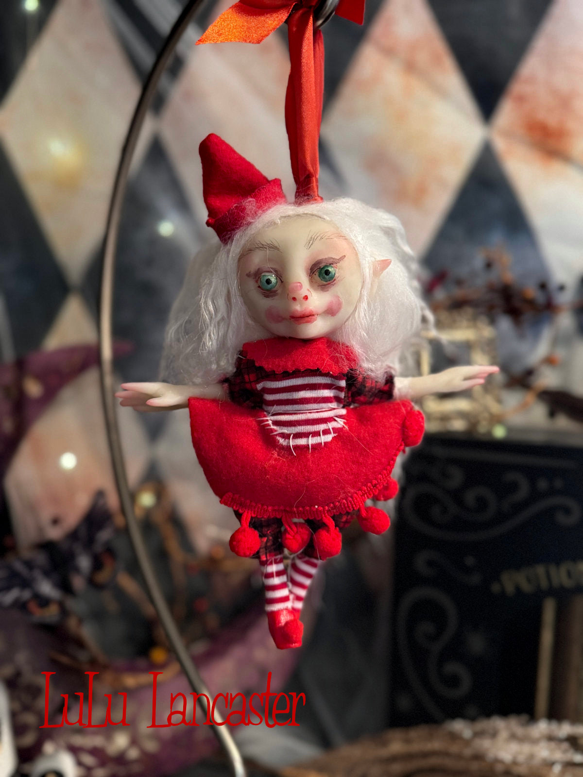 Sappy the Elf Mini Christmas hanging Original LuLu Lancaster Art Doll