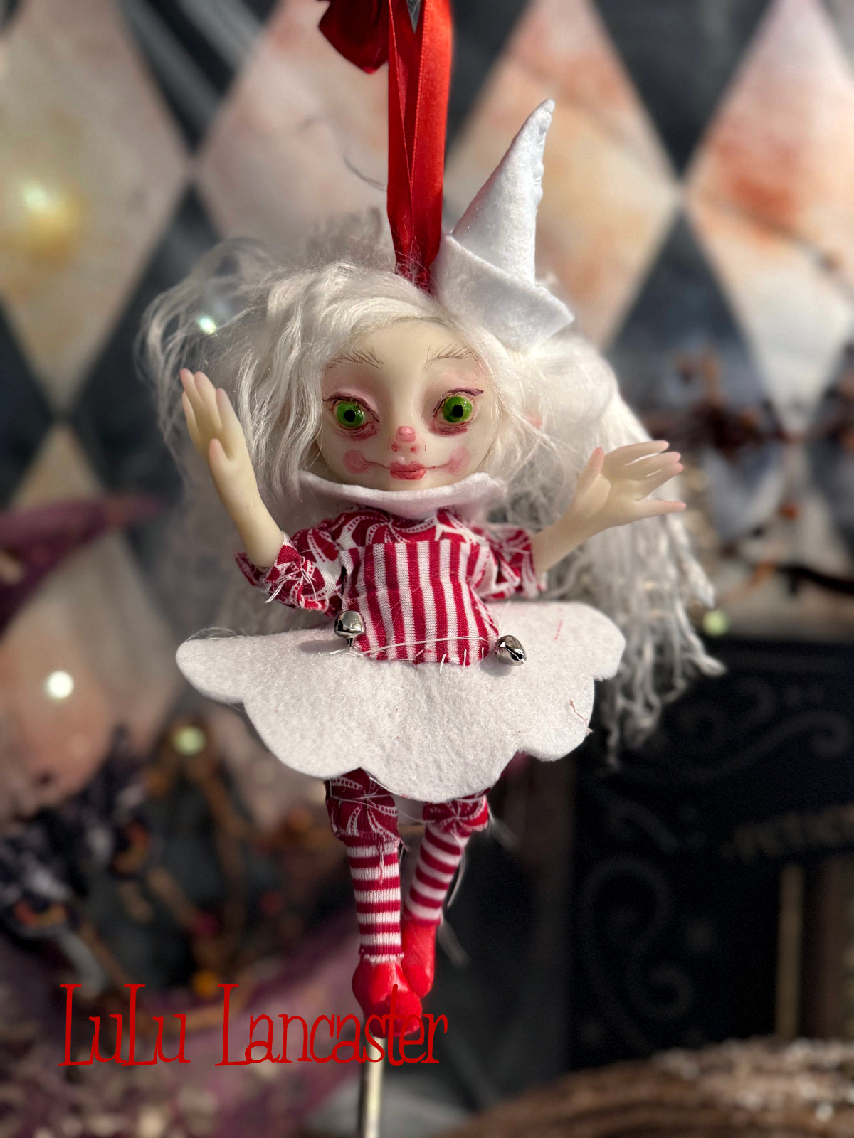 Sprite the Elf Mini Christmas hanging Original LuLu Lancaster Art Doll