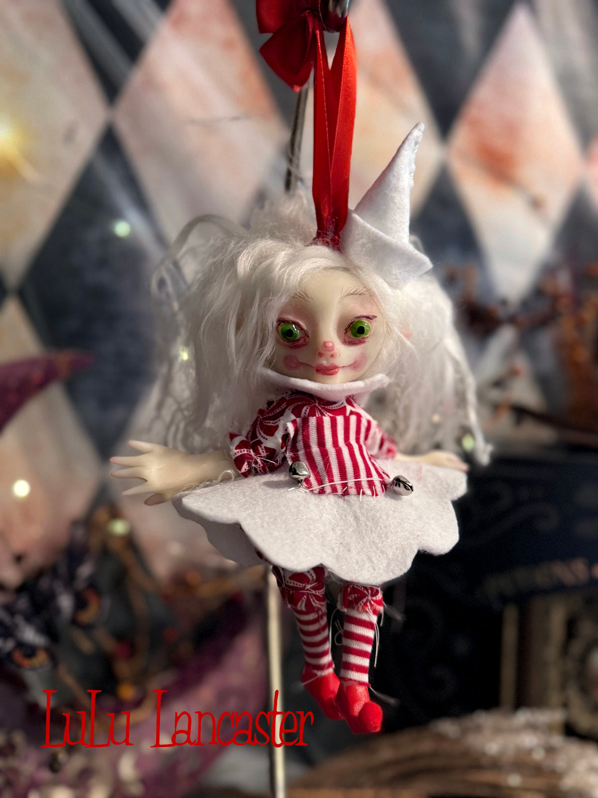 Sprite the Elf Mini Christmas hanging Original LuLu Lancaster Art Doll