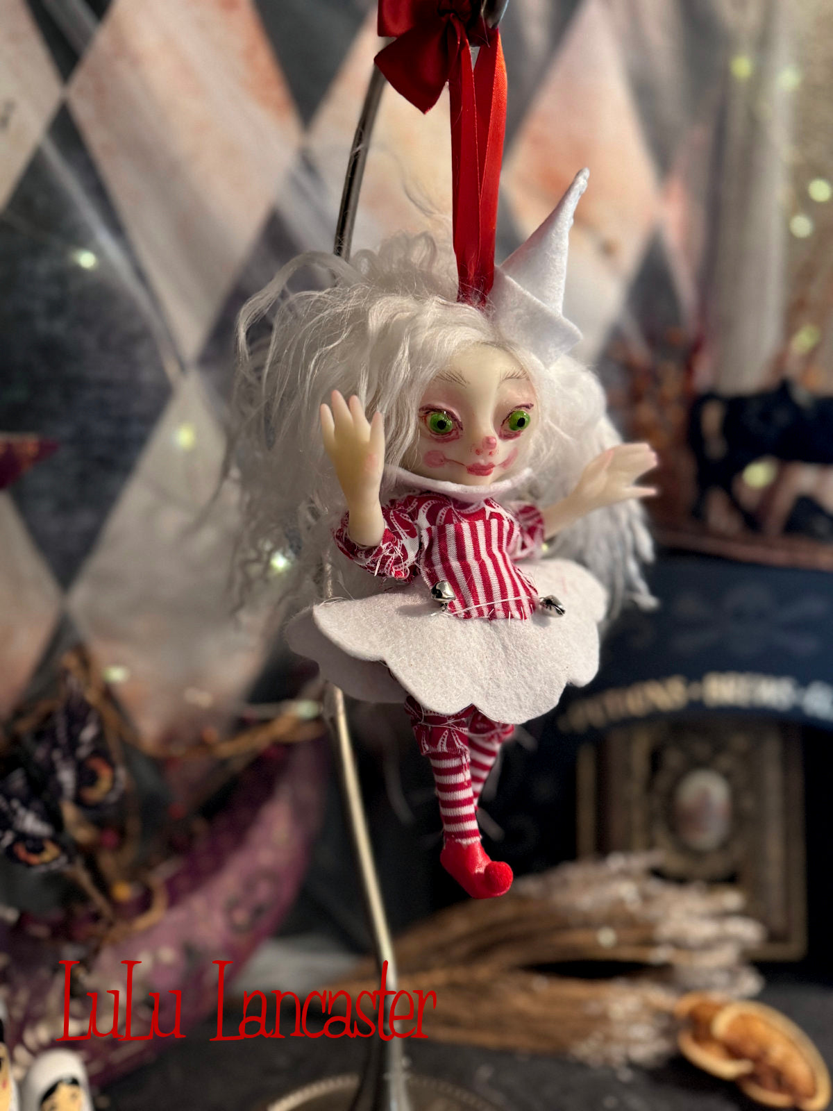 Sprite the Elf Mini Christmas hanging Original LuLu Lancaster Art Doll