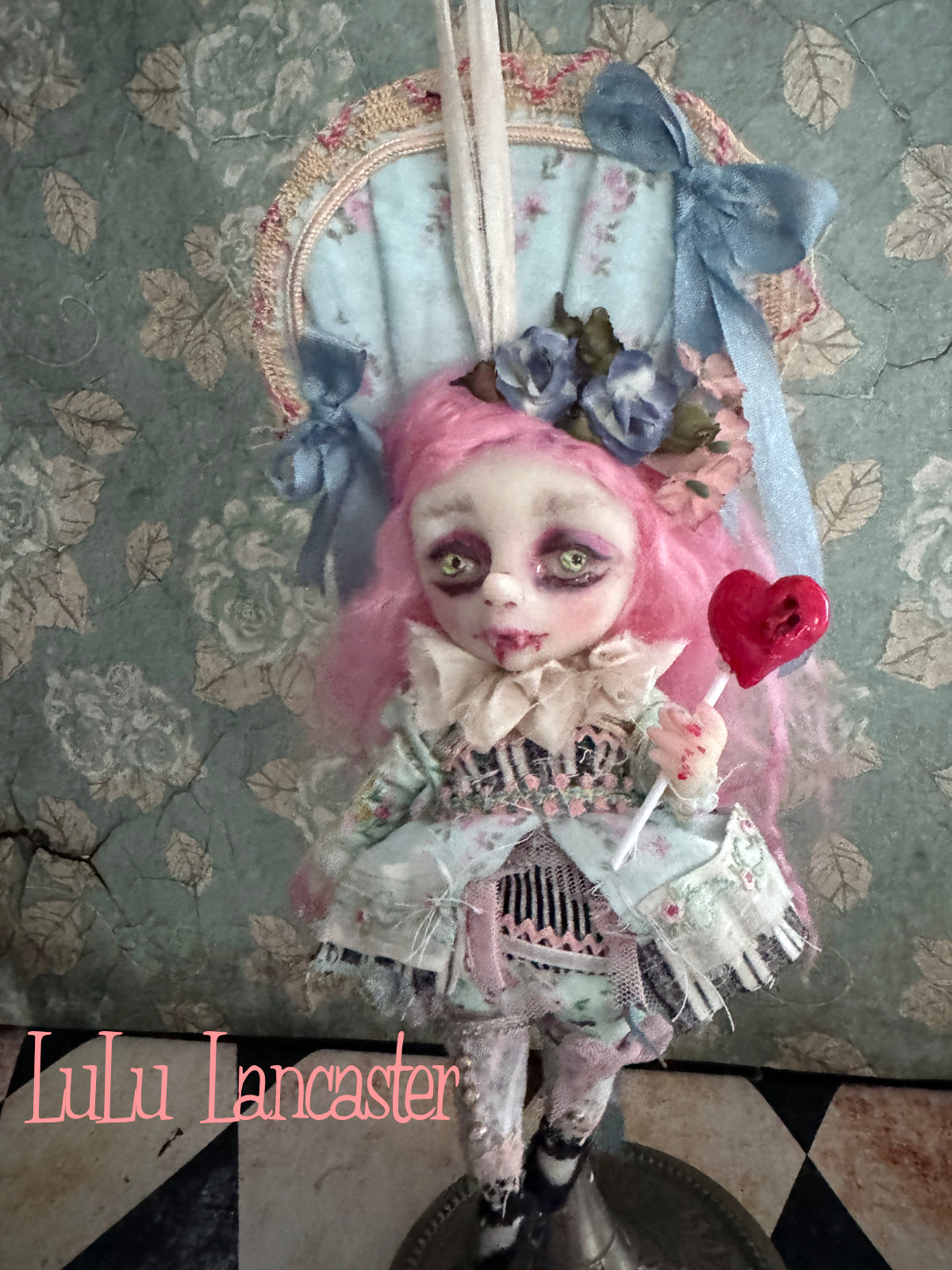 Minnie the mini Biter hanging Valloween Original LuLu Lancaster Art Doll