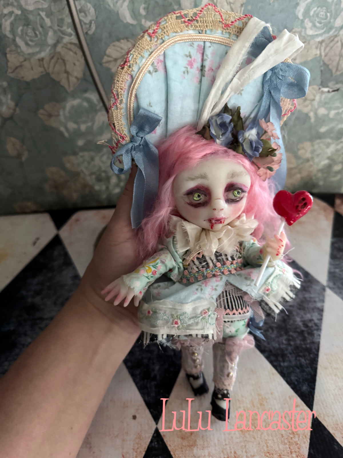 Minnie the mini Biter hanging Valloween Original LuLu Lancaster Art Doll