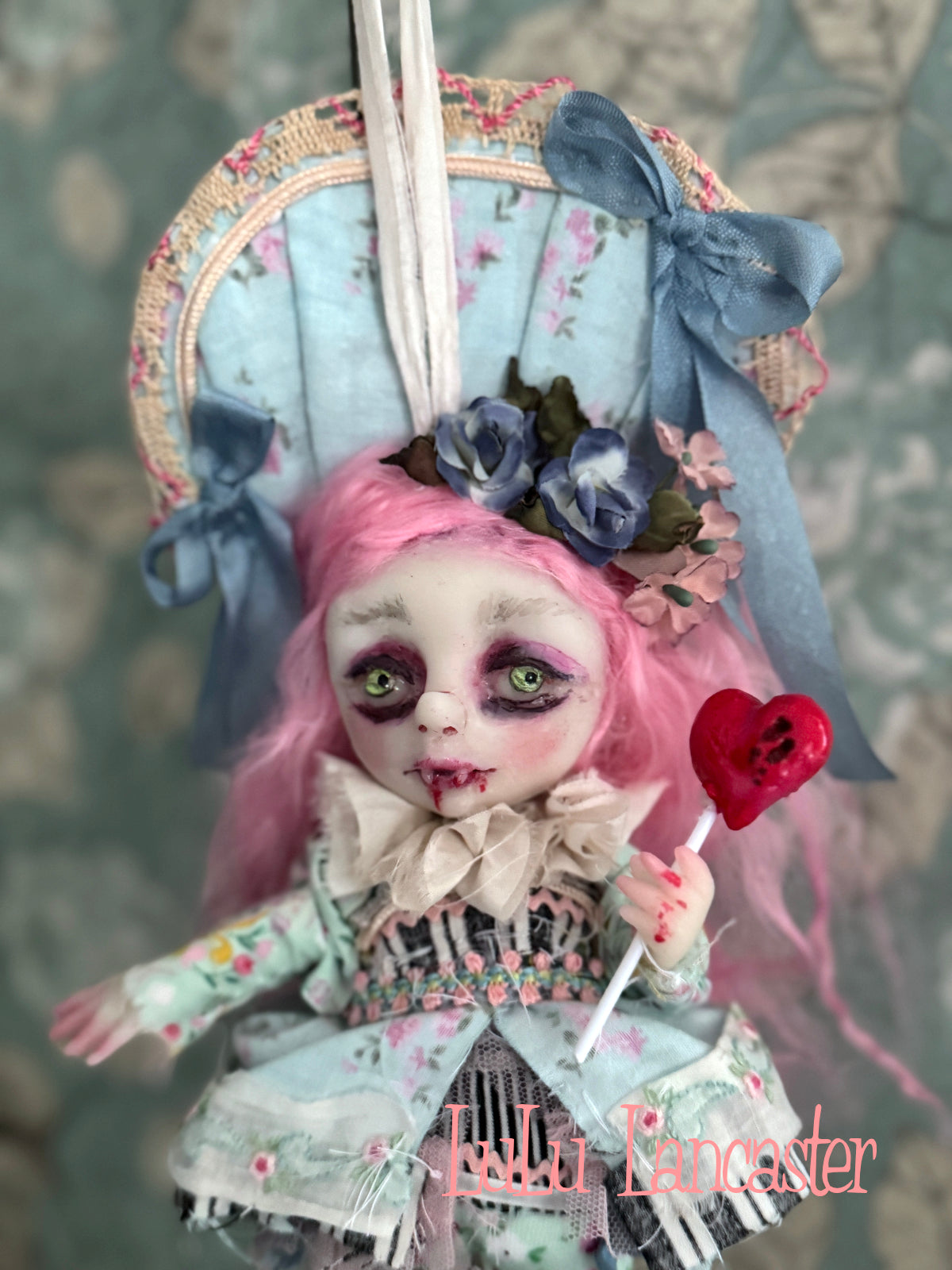 Minnie the mini Biter hanging Valloween Original LuLu Lancaster Art Doll