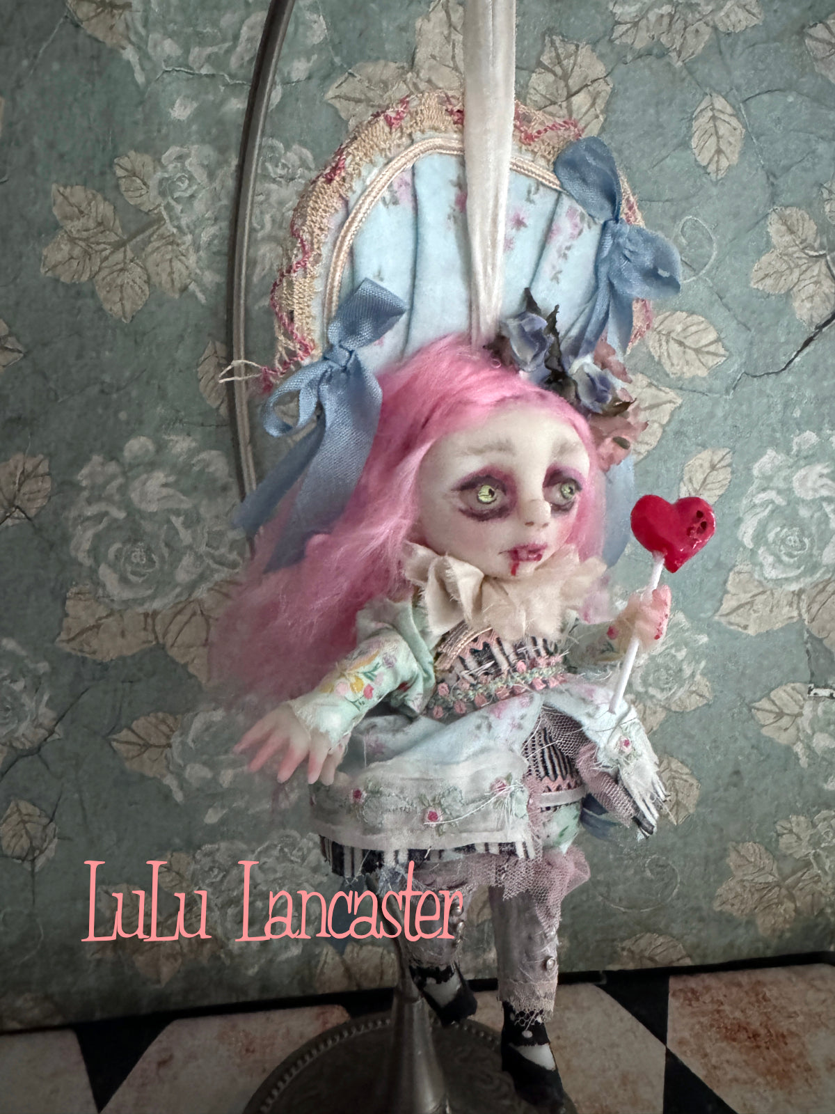 Minnie the mini Biter hanging Valloween Original LuLu Lancaster Art Doll