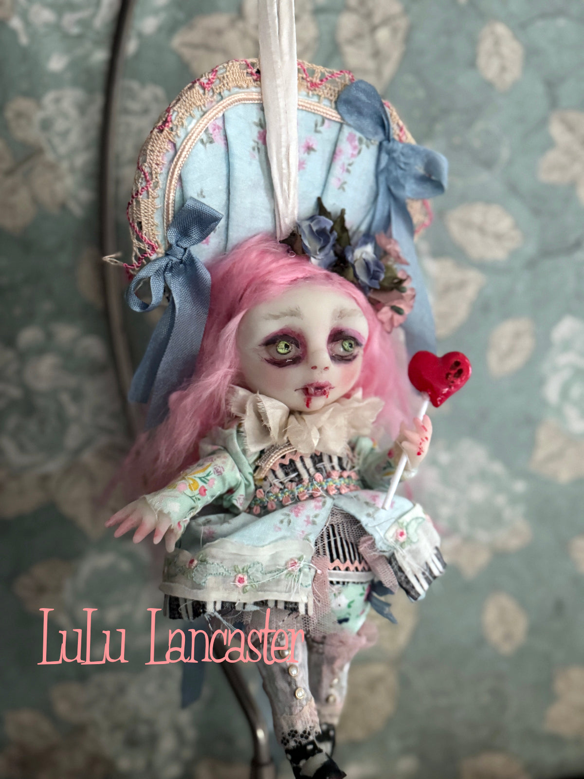 Minnie the mini Biter hanging Valloween Original LuLu Lancaster Art Doll